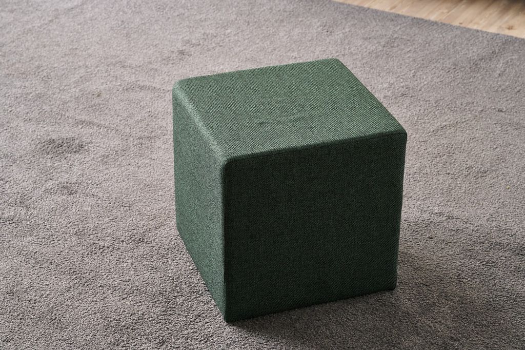 Puff, szögletes, szövet, sötétzöld - Butopêa termék 2. képe
